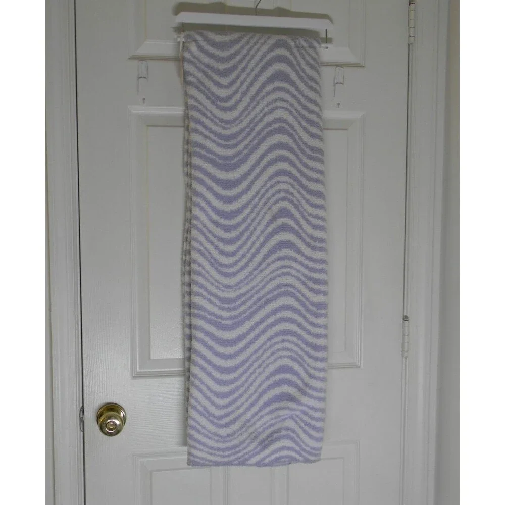 Oeko-Tex Purple White Swirl Stripe Zebra Print Blanket Decorative Throw NWT